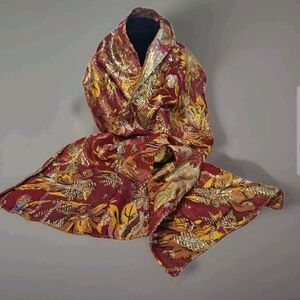 Vintage Berkshire Womens Neck Scarf 28"×9" Red, Gold & Yellow